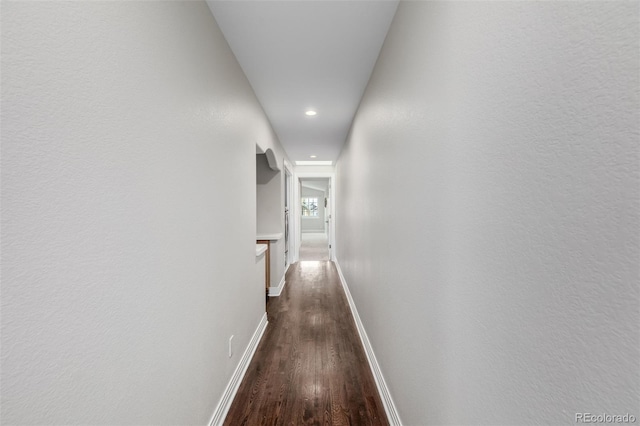 1653 S Logan St, Denver, CO 80210 - corridor featuring dark wood-style flooring and recessed lighting