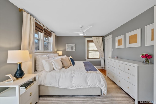 bedroom with a ceiling fan