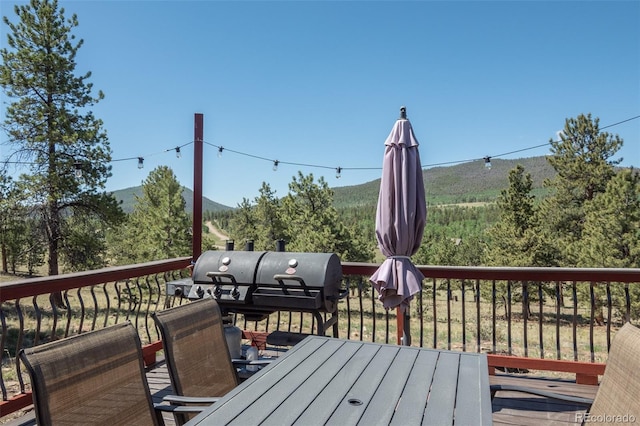 3126 Singletree Rd, Hartsel, CO 80449 - wooden terrace with a mountain view