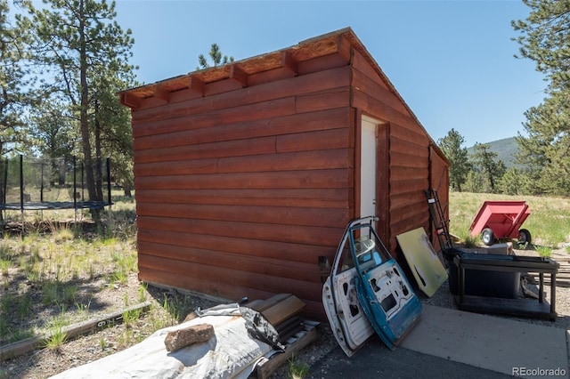 3126 Singletree Rd, Hartsel, CO 80449 - view of outdoor structure featuring a trampoline and a mountain view