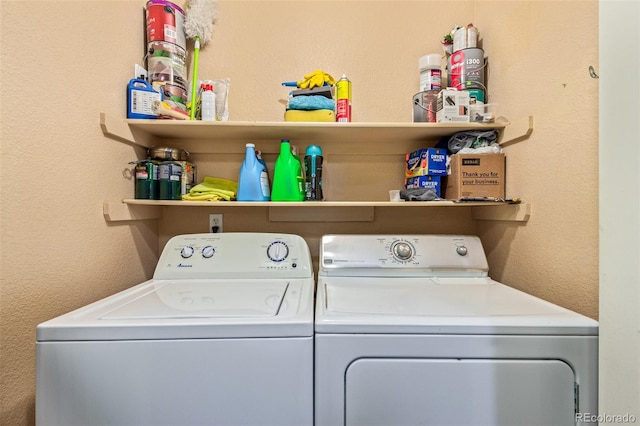 laundry area featuring washing machine and dryer