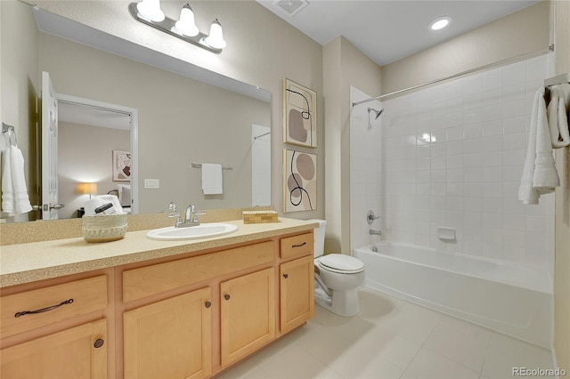 20145 E Fair Ln, Centennial, CO 80016 - full bath featuring vanity, shower / bathtub combination, and tile patterned floors
