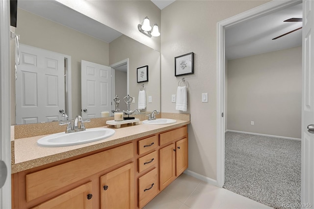 20145 E Fair Ln, Centennial, CO 80016 - bathroom with double vanity and tile patterned floors