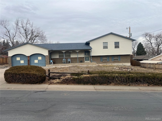 tri-level home featuring a garage