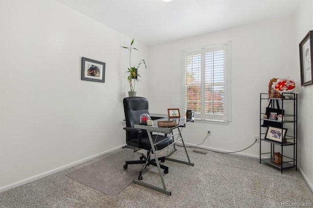 view of carpeted office