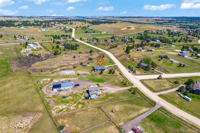 bird's eye view with a rural view