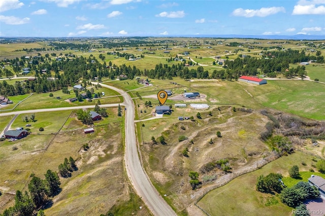 bird's eye view with a rural view