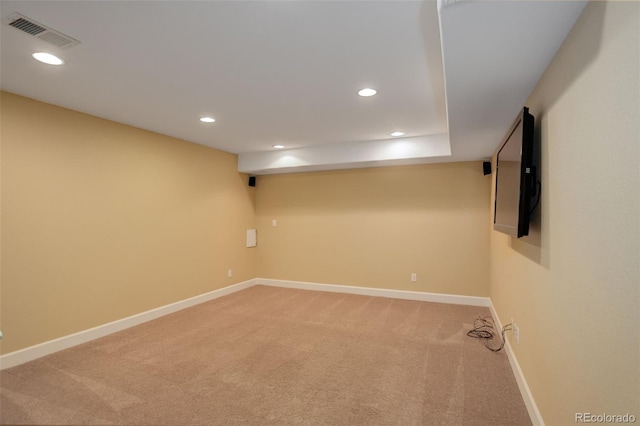 4784 Raven Run, Broomfield, CO 80023 - finished basement with recessed lighting, baseboards, visible vents, and light carpet