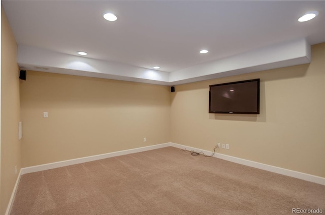 4784 Raven Run, Broomfield, CO 80023 - finished basement featuring light colored carpet, recessed lighting, and baseboards