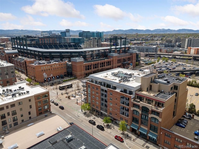 aerial view featuring a mountain view