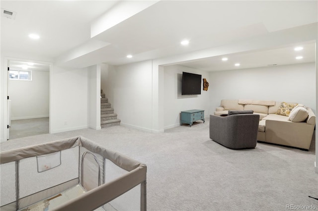 view of carpeted living room