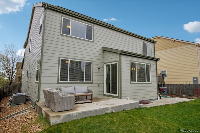 60 Stewart Way, Erie, CO 80516 - back of house featuring a patio, central air condition unit, and outdoor lounge area