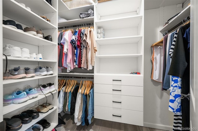 9157 Rio Lado St, Littleton, CO 80125 - spacious closet featuring wood finished floors