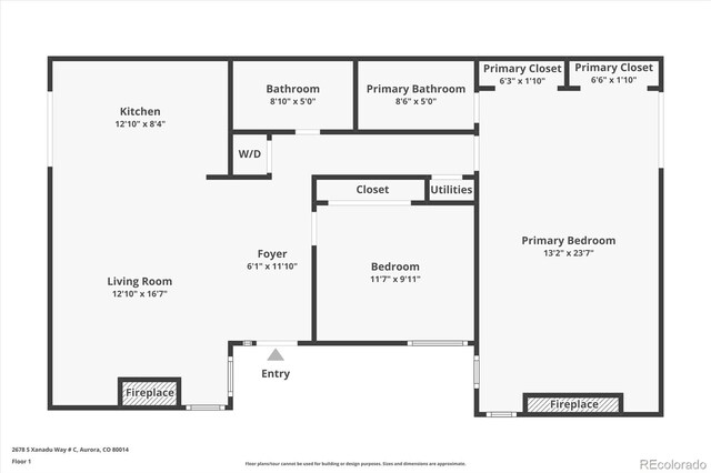 2678 S Xanadu Way Unit C, Aurora, CO 80014 - view of room layout