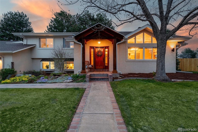 view of front of house with stucco siding