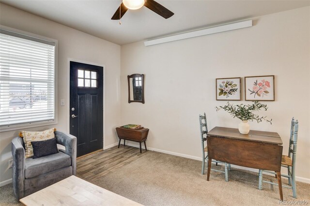 304 Barnwood Dr, Buena Vista, CO 81211 - carpeted entrance foyer with ceiling fan and baseboards