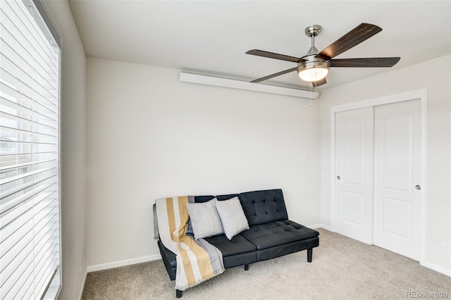 304 Barnwood Dr, Buena Vista, CO 81211 - living area with ceiling fan and carpet