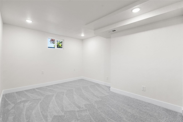 6369 W 69th Ave, Arvada, CO 80003 - basement with recessed lighting, light carpet, and baseboards