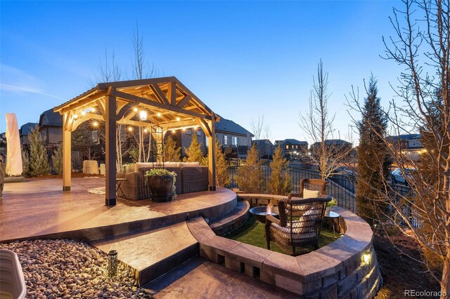 7743 S Quantock Way, Aurora, CO 80016 - view of patio / terrace featuring a gazebo and an outdoor hangout area