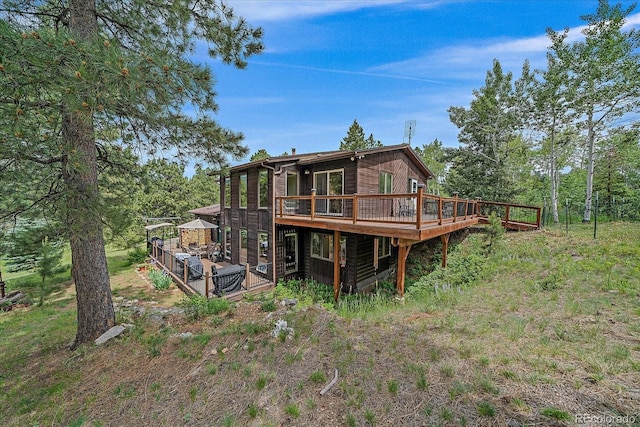9745 Hilldale Dr, Morrison, CO 80465 - rear view of house featuring a deck