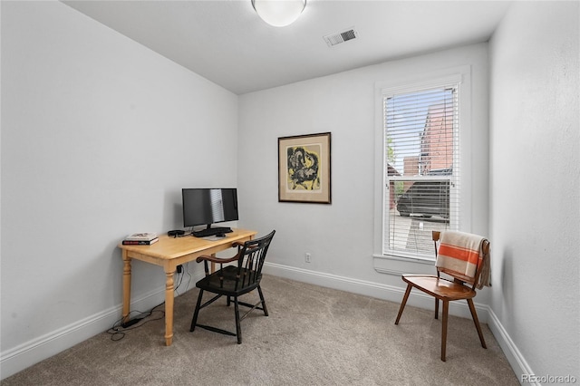 1717 E 22nd Ave, Denver, CO 80205 - office with visible vents, baseboards, and carpet floors