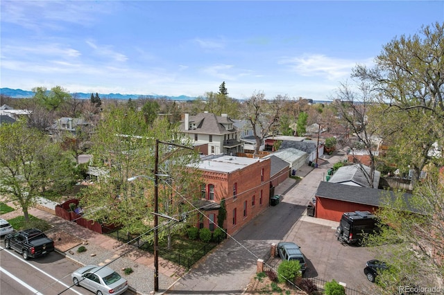 1717 E 22nd Ave, Denver, CO 80205 - birds eye view of property with a residential view and a mountain view