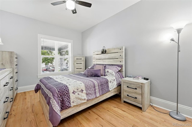 4059 Quivas St, Denver, CO 80211 - bedroom with light wood finished floors and ceiling fan