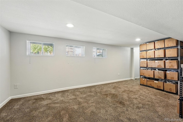 4059 Quivas St, Denver, CO 80211 - below grade area featuring carpet flooring, recessed lighting, and a textured ceiling