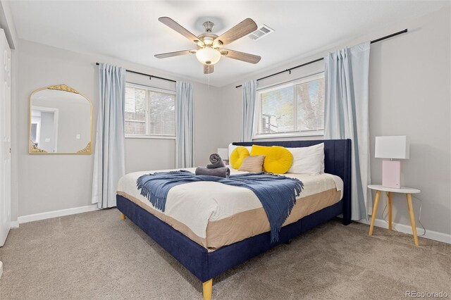8506 Eaton St, Arvada, CO 80003 - bedroom with carpet, baseboards, and ceiling fan