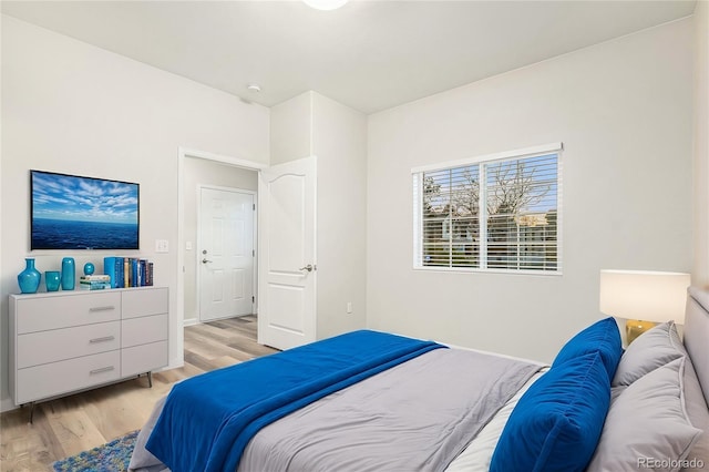 bedroom featuring light hardwood / wood-style flooring