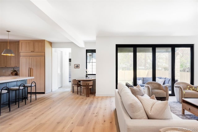 1680 S Humboldt St, Denver, CO 80210 - living area with light wood-style flooring and baseboards