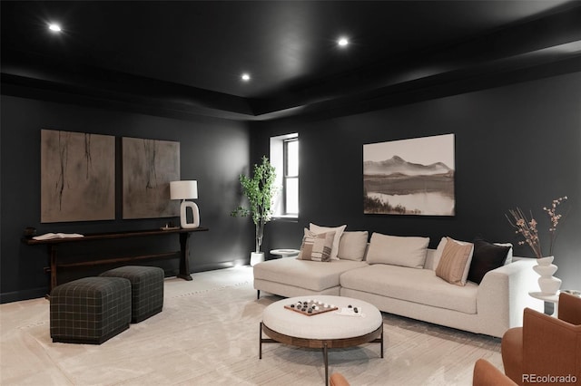 1680 S Humboldt St, Denver, CO 80210 - living area with a tray ceiling and recessed lighting