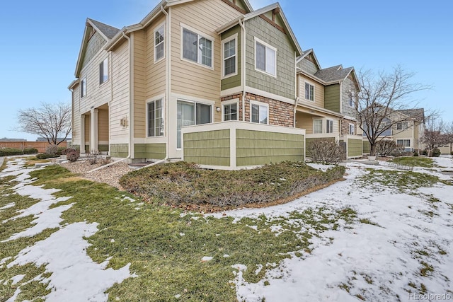 view of snow covered exterior