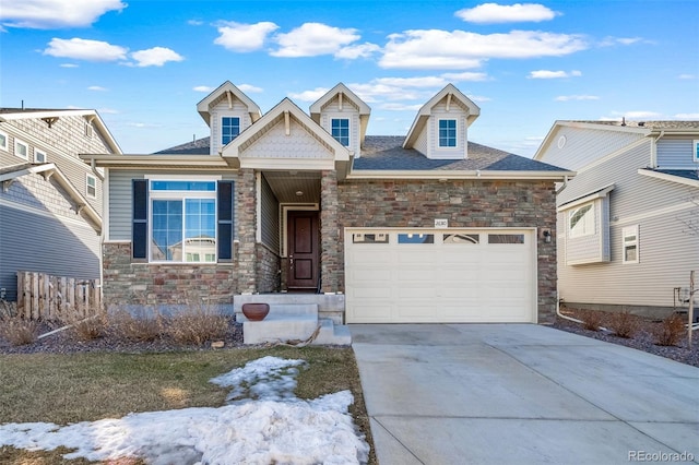 craftsman-style house featuring a garage