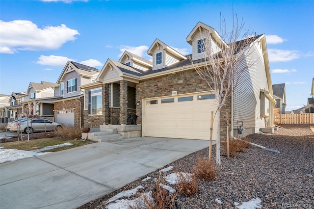 view of front of home with a garage