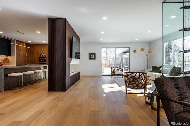 living room featuring light hardwood / wood-style floors