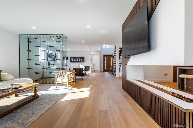 living room featuring light hardwood / wood-style floors