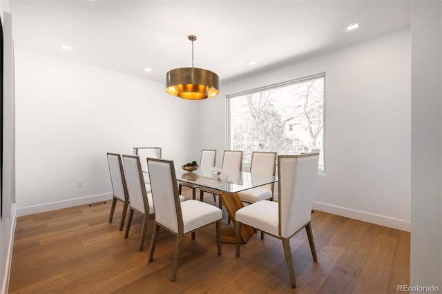 dining room with light hardwood / wood-style floors