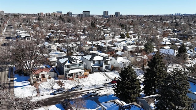 view of snowy aerial view