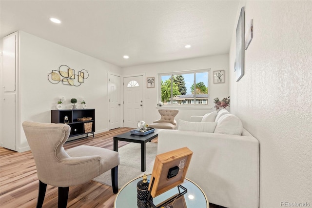 871 S Worchester St, Aurora, CO 80012 - living room featuring wood finished floors and recessed lighting
