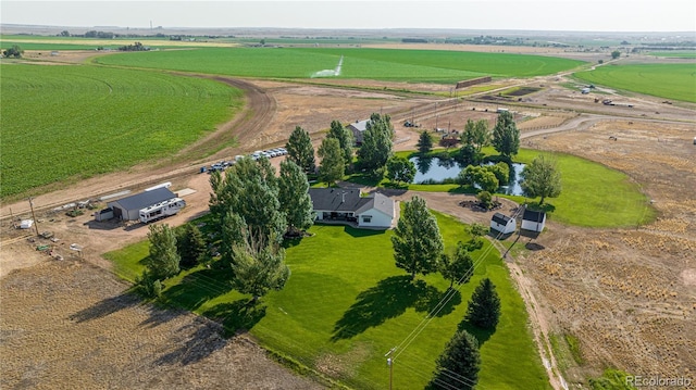 aerial view with a rural view