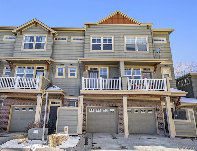 view of property featuring a garage