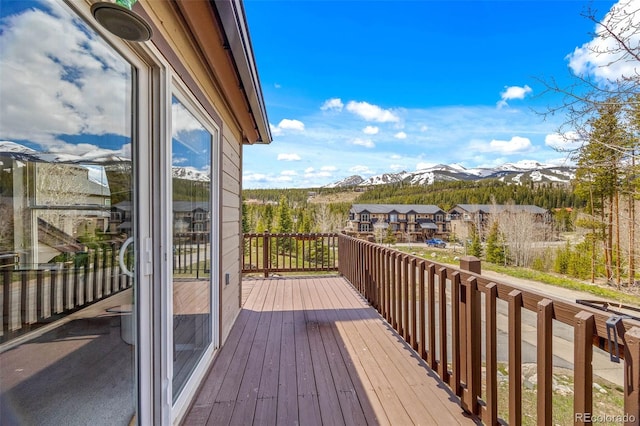 10 River Park Dr Unit A, Breckenridge, CO 80424 - wooden terrace featuring a mountain view and a residential view