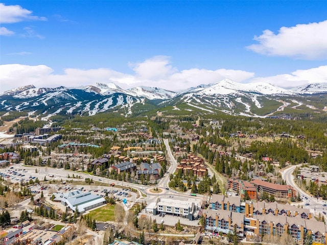 10 River Park Dr Unit A, Breckenridge, CO 80424 - aerial view of property and surrounding area featuring a mountain backdrop