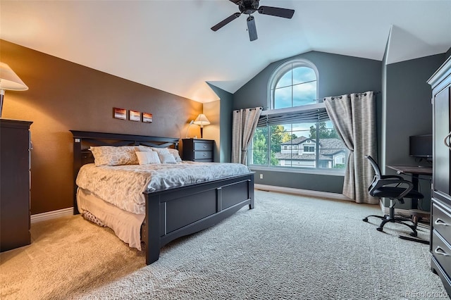 455 Bexley St, Littleton, CO 80126 - carpeted bedroom featuring lofted ceiling, an office area, and ceiling fan