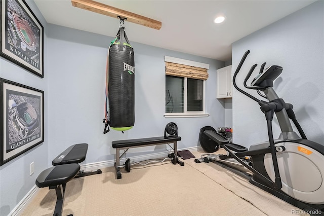 455 Bexley St, Littleton, CO 80126 - exercise area with baseboards and recessed lighting