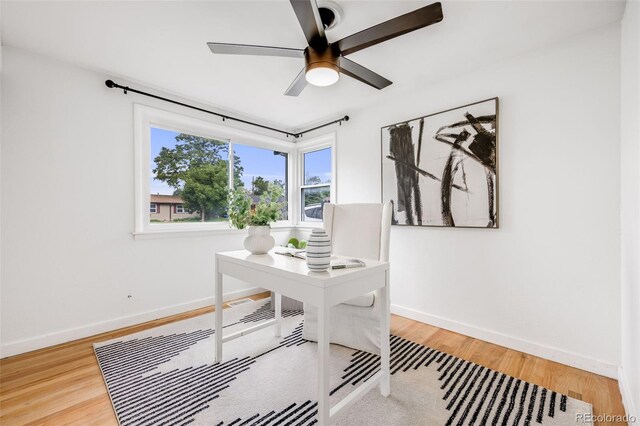 7350 Dale Ct, Westminster, CO 80030 - office space featuring a ceiling fan and wood finished floors