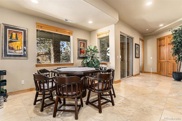 12161 S Leaning Pine Ct, Parker, CO 80134 - dining area with visible vents, recessed lighting, and baseboards