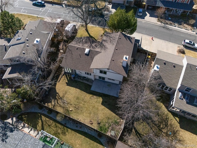 bird's eye view featuring a residential view