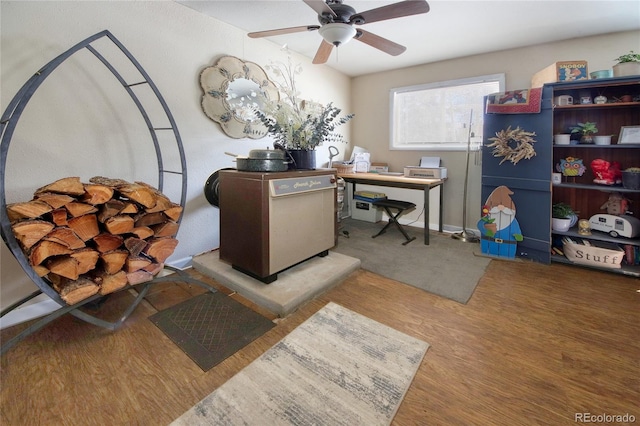 397 Will Scarlet Dr, Divide, CO 80814 - office area with wood finished floors and ceiling fan